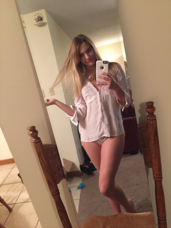 Cute blonde teasing