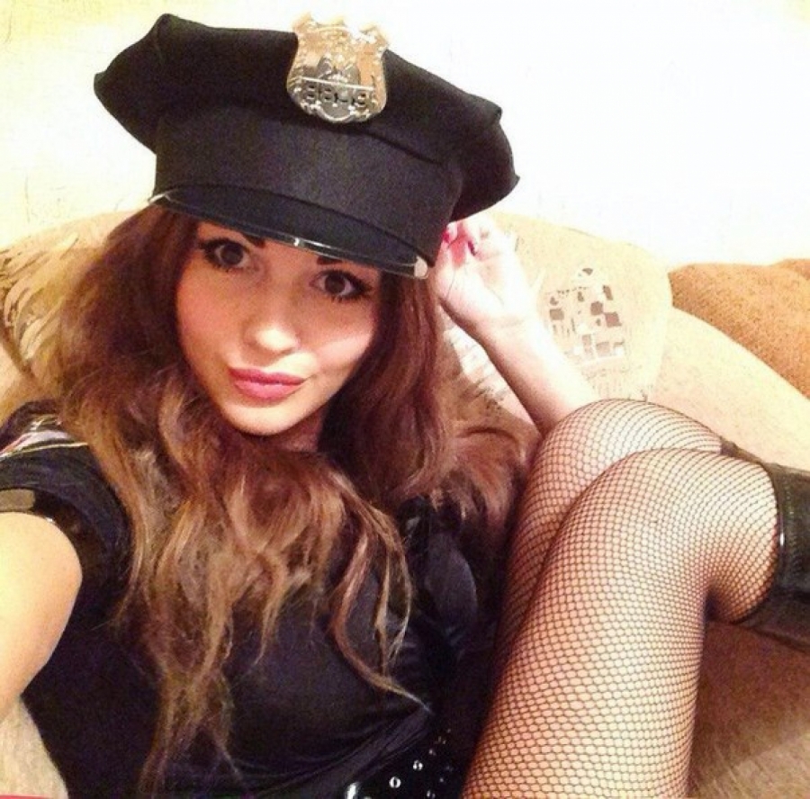 Sexy police girl in uniform
